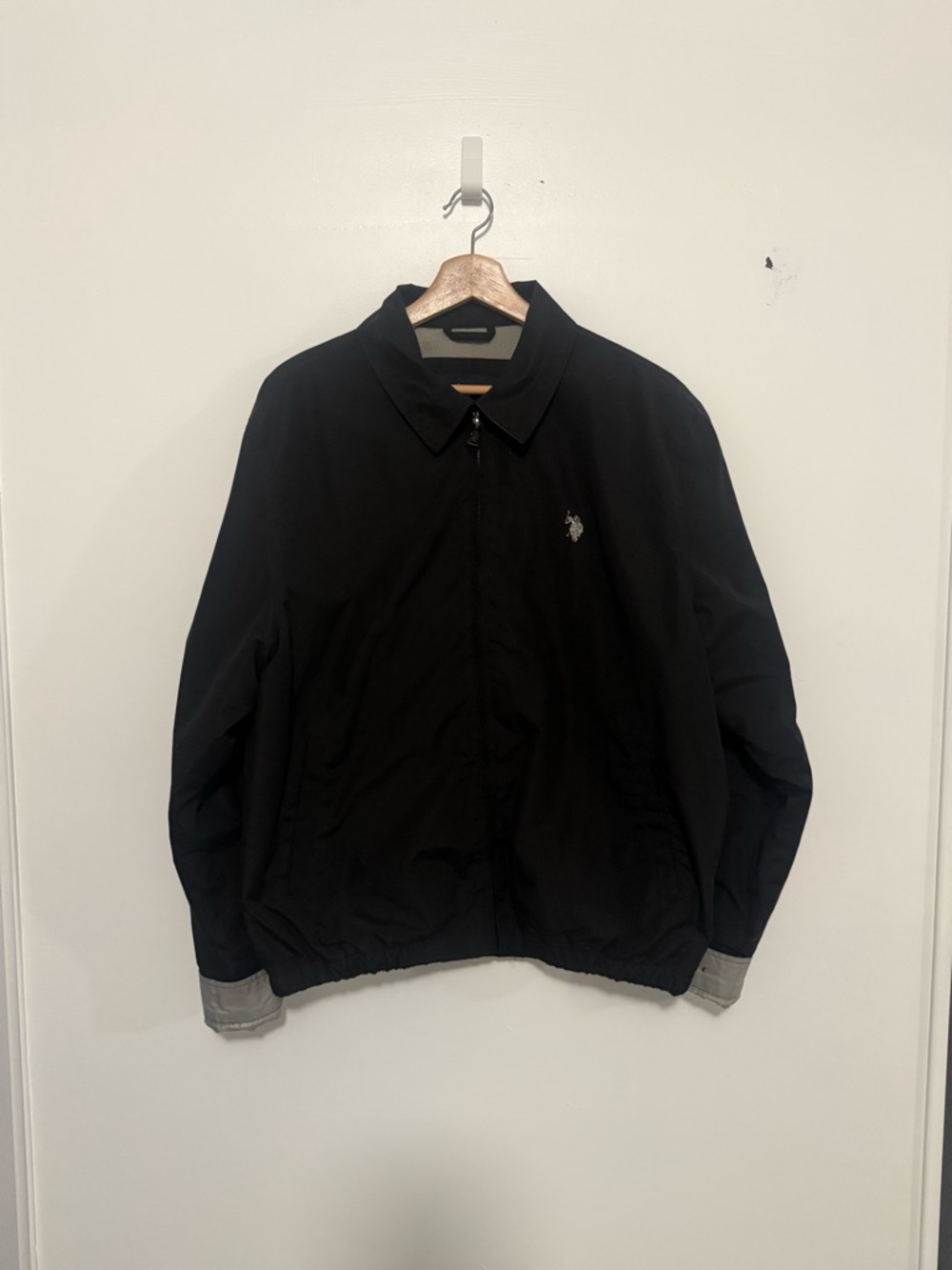 U.S. Polo Assn. Black Fleeced Lined Windbreaker Jacket